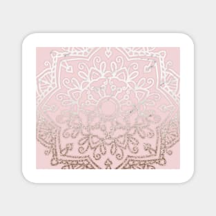 Pastel rose blush mandala Magnet