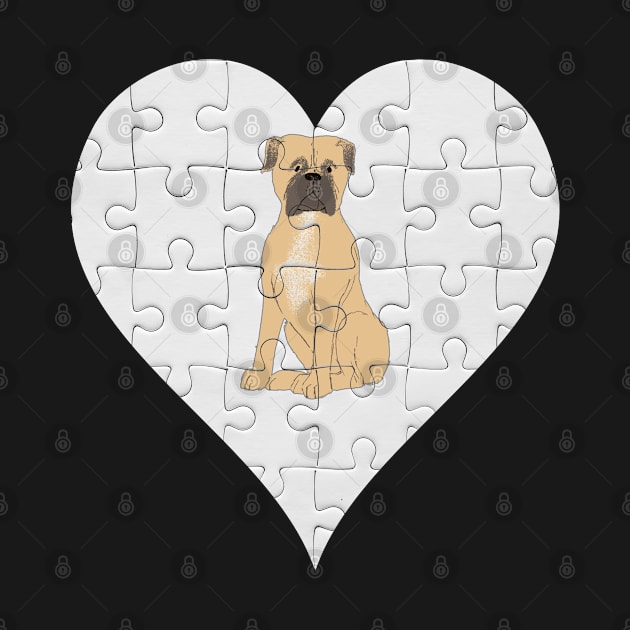 Mastiff Heart Jigsaw Pieces Design - Gift for Mastiff Lovers by HarrietsDogGifts