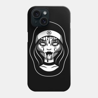 Satanic nun face with pentagram Phone Case