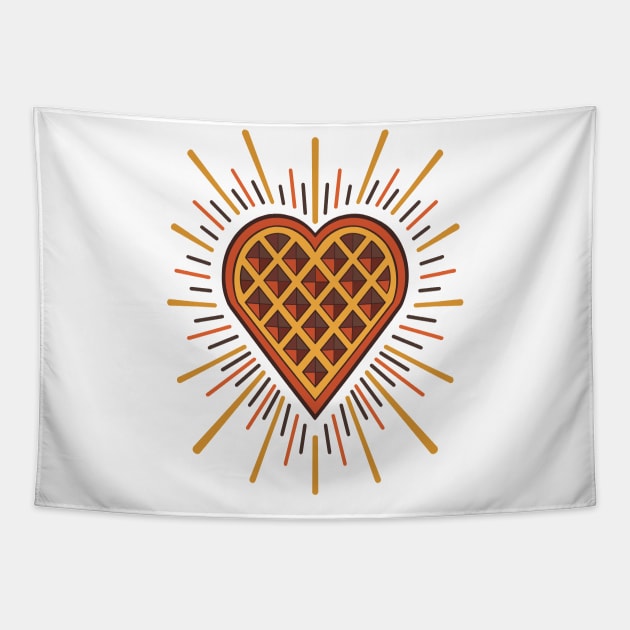 small heart shaped norwegian waffle Tapestry by weilertsen