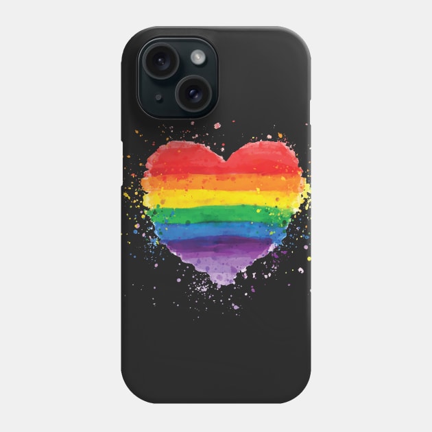 Gay Pride Rainbow Heart Phone Case by mikevdv2001