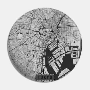 Black and white map of Tokyo (inverted) Pin