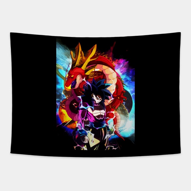 Neon Kakarrot Tapestry by hustlart