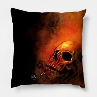 skull on fire Pillow