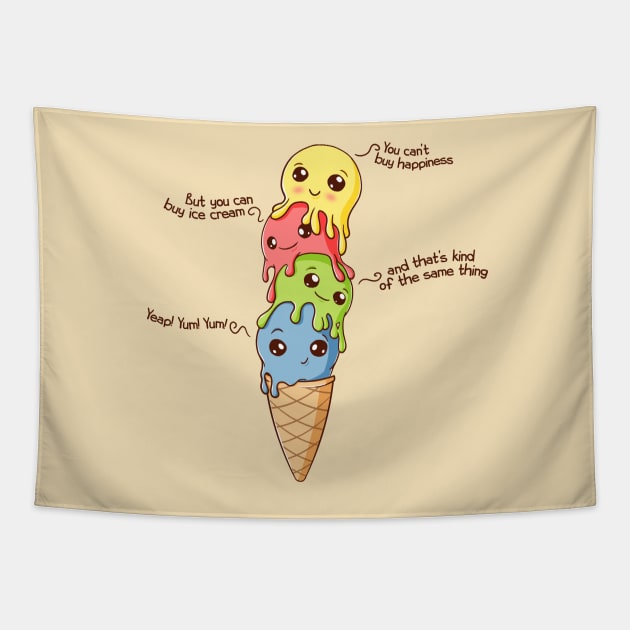 Ice Cream Happiness Tapestry by Beka