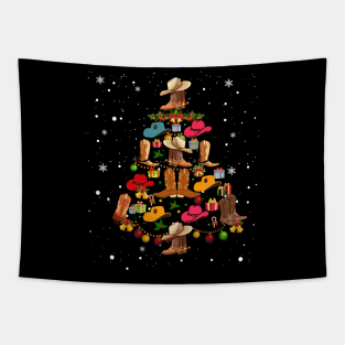 Line Dance Christmas Tree Tapestry