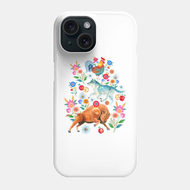 Polish florals and animals Phone Case by Julia Madoka