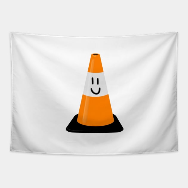 smiley traffic cone Tapestry by morgananjos