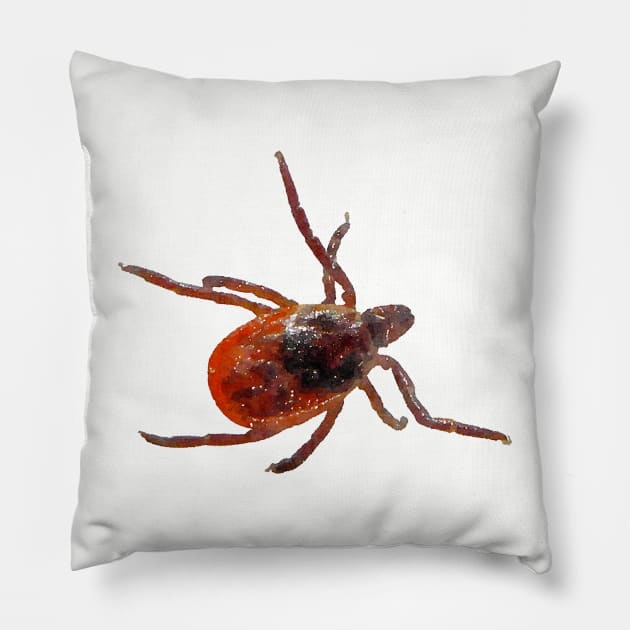 Deer Tick Black-Legged Eastern Pillow by Griffelkinn