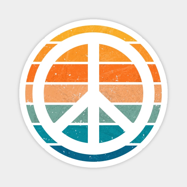 Retro Vintage Peace Magnet by Jennifer