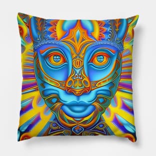 Catgirl DMTfied (2) - Trippy Psychedelic Art Pillow