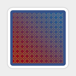 Maroon and blue floral pattern Magnet