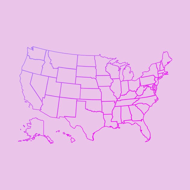 Colorful Gradient USA Map with State Outlines by terrybain