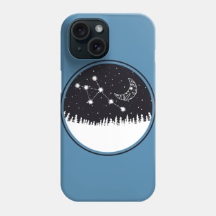 Moon and star constellation on night silhouette Phone Case