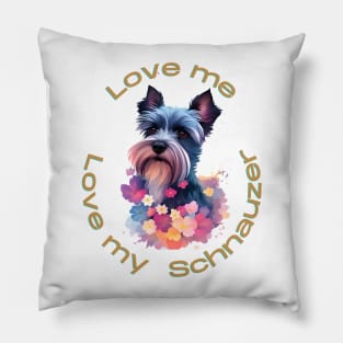 Schnauzer Splendor: Celebrate the Charm of Schnauzers with this Captivating Design! Pillow