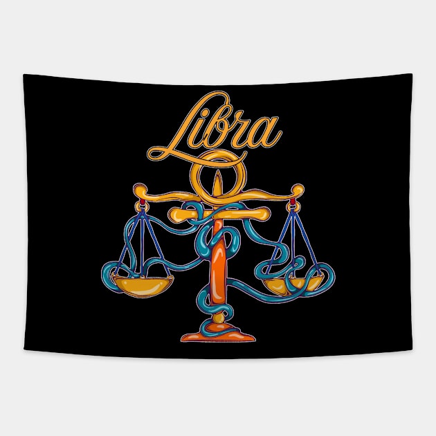 Libra Zodiac Sign Tapestry by letnothingstopyou