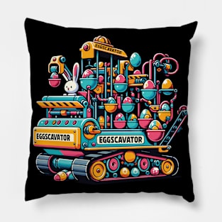 Eggscavator Ultimate Easter Egg Hunting Machine Design Pillow