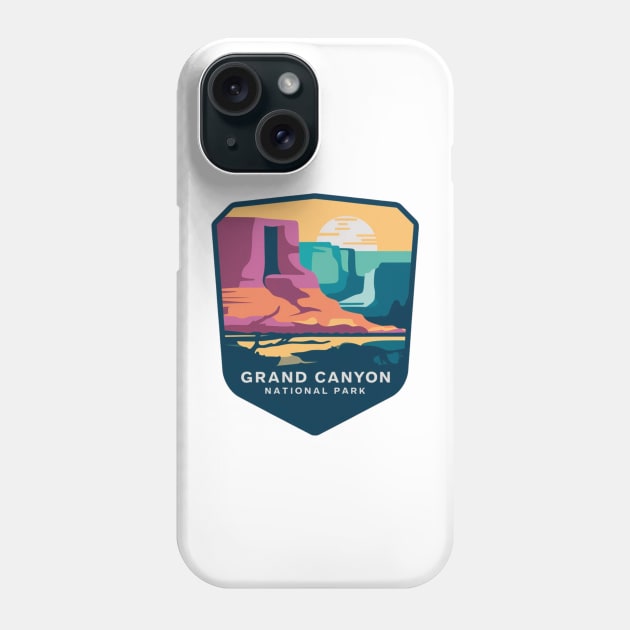 Grand Canyon National Park Colorful Canyon Emblem Phone Case by Perspektiva