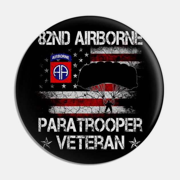 Proud 82nd Airborne Paratrooper Veteran Mens - Veterans Day Gift Pin by floridadori