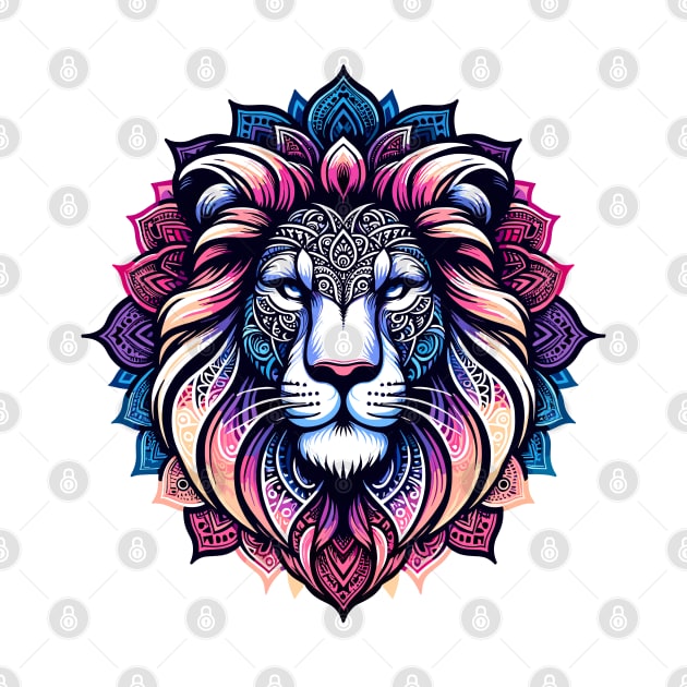 Mystical Lion Mandala by AmandaOlsenDesigns