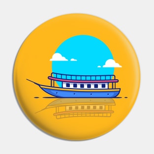 Passenger Ship Boat Cartoon Pin