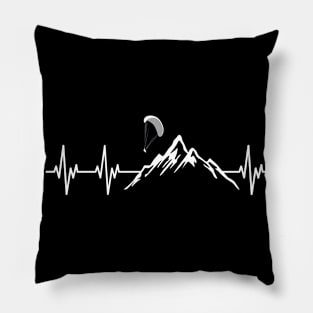 Heartbeat Paraglider Mountains Pillow