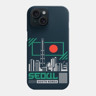 Retro Seoul South Korea City Skyline Vintage Korean Phone Case