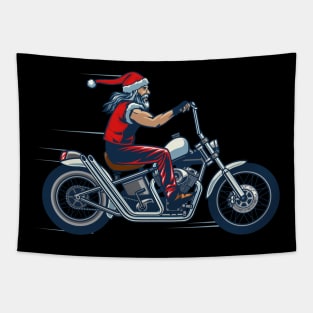 Santa Claus Biker Tapestry