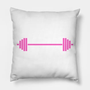 Pink Barbell Gym Girl Muscle Mommy Pillow