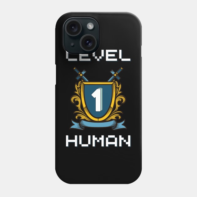 Level 1 Human - Funny Baby Gamer Phone Case by Celestial Mystery