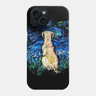 Yellow Labrador Night with border Phone Case