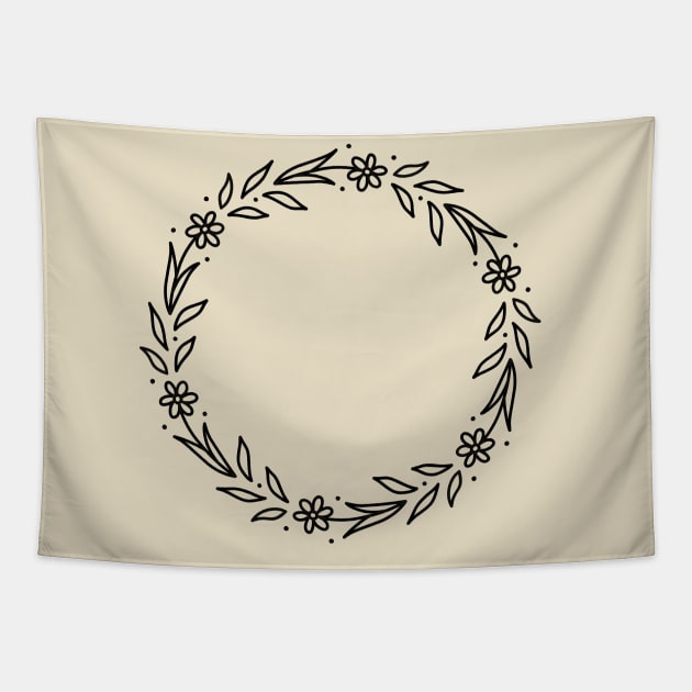 floral wreath Tapestry by InspirationalDesign