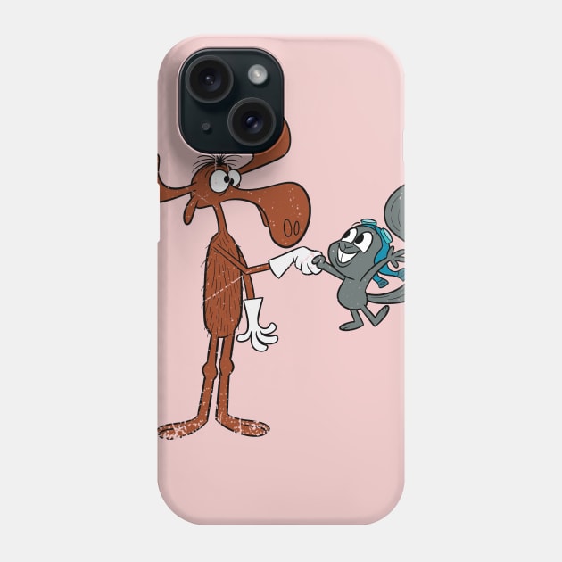 Bullwinkle and Rocky - Authentic and Distressed Phone Case by offsetvinylfilm