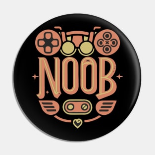 NOOB txt with Bike sign written in Vintage Style For Gamer Pin