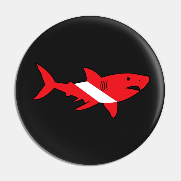 Great White Scuba Diver Pin by ACGraphics