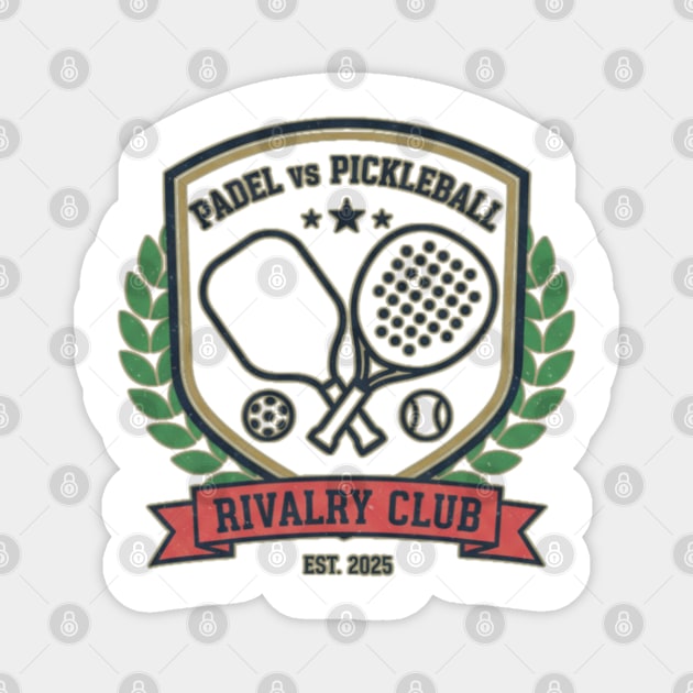 Padel vs Pickleball Rivalry Club Magnet by Stylecombinator