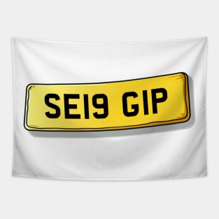 SE19 GIP Gipsy Hill Number Plate Tapestry