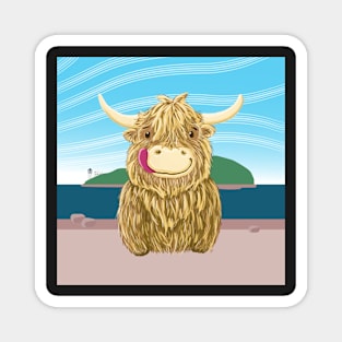 Scottish Highland Cow Visits Davaar Island Magnet