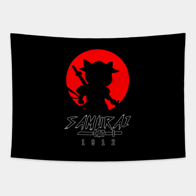 Samurai Cat Tapestry by escic