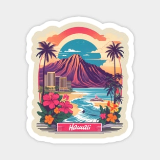 Hawaii Vintage Design Magnet