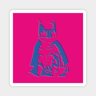 BATCAT ART PRINT Hot Pink Magnet