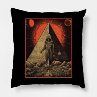 Dark Esoteric Egyptian Pyramid Mystic Art - Enigmatic Pillow