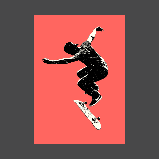 Kickflip Skateboarder on Orange by AKdesign