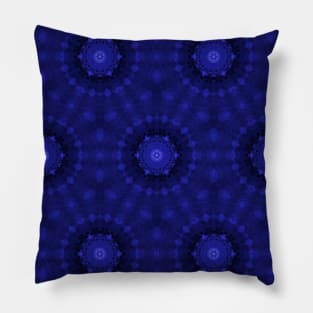 Cobalt Blue Spanish Tile Mandala Pillow