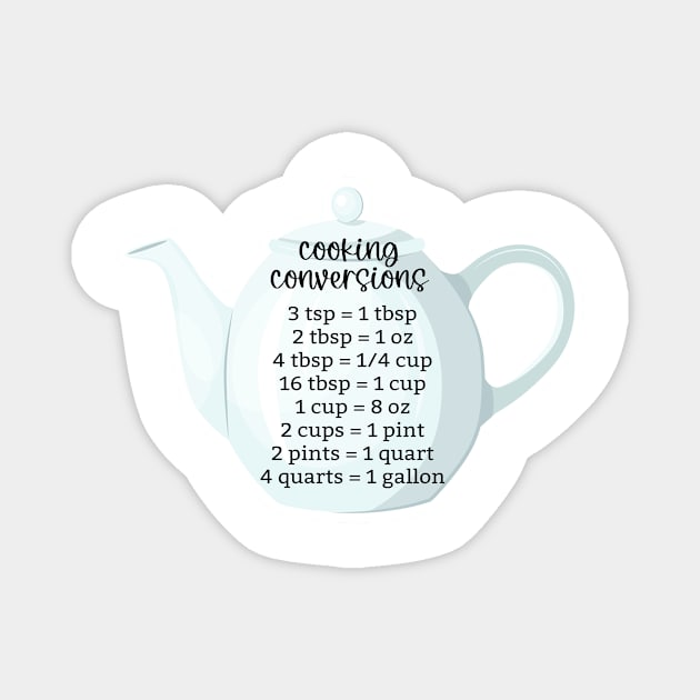 Cooking Conversion | Teapot Magnet by Jande Summer