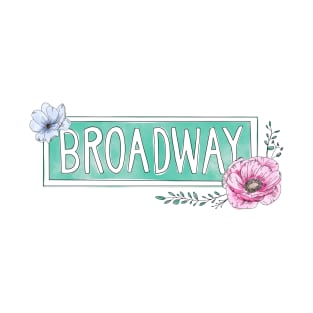 Watercolor Floral Broadway Sign | NYC Palette T-Shirt