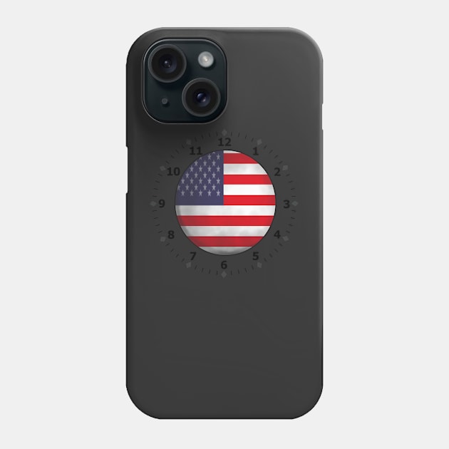 usa flag clock Phone Case by persa