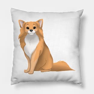 Fawn & White Longhaired Chihuahua Dog Pillow