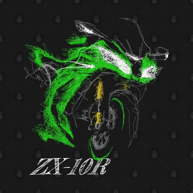 ZX10R 2020 Scribble Art by TwoLinerDesign