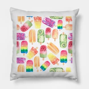 Watercolor ice cream summer pattern Pillow